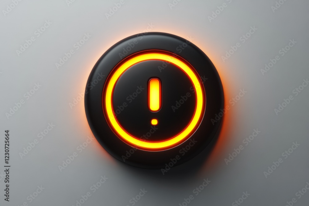Poster warning indicator light glowing brightly on a panel signaling potential issues in a mechanical syste