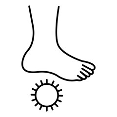 Foot massage orthopedic ball icon Black and white logo