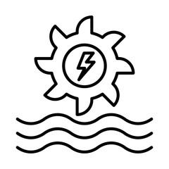 Hydro power icon Black and white logo