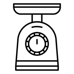 Kitchen scales icon Black and white logo