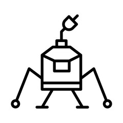 Lander icon Black and white logo
