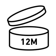 Period after opening 12m Icon Black and white logo
