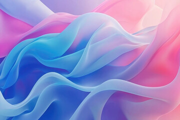 Obraz premium Dreamy abstract waves with a soft gradient of pink and blue