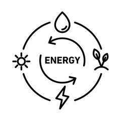 Renewable energy icon Black and white logo