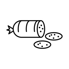 Sausage salami icon Black and white logo
