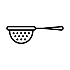 sieve icon Black and white logo