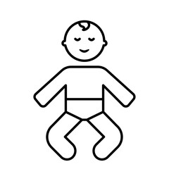 Sleeping baby icon Black and white logo
