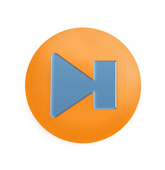 Illustration of skip next 3d button icon