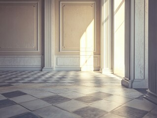 Classical Elegance: Tiled Hallway