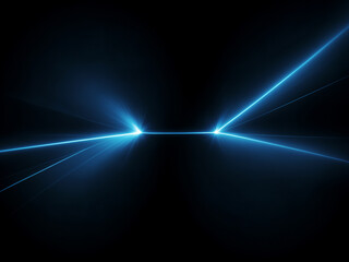 Abstract blue lights streaking across dark background