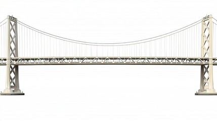 Fototapeta premium Suspension Bridge with Clean Lines and Minimalist Background