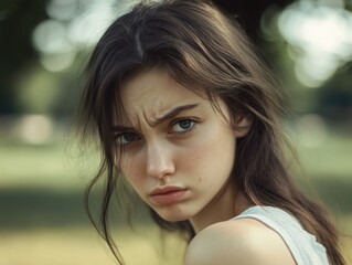Obraz premium Contemplative Expression of Female