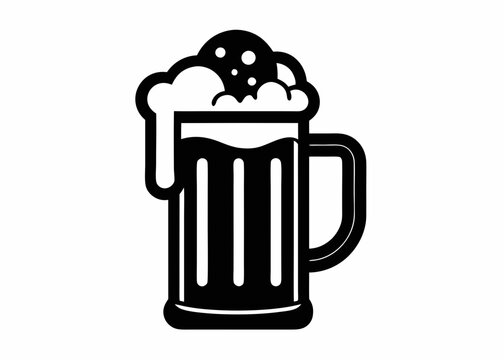 recommend clip art: beer glass line art vector, beer glass bottle icon symbol. beer vector illustration  