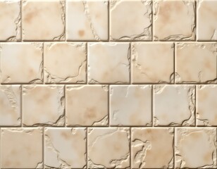 Cream travertine tiles create seamless texture. Elegant, rustic design. Suitable for interior exterior wall cladding. Modern, contemporary style. Natural stone effect perfect for bathroom kitchen.