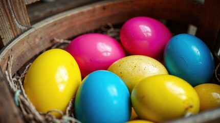 shot of colored Easter eggs