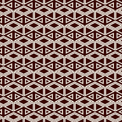 Ethnic, tribal seamless surface pattern. Native americans style background. Repeated diamond, triangles ornament. Geometric figures motif. Boho chic digital paper, textile print. Modern geo wallpaper.