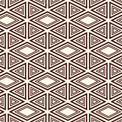 Ethnic, tribal seamless surface pattern. Native americans style background. Repeated diamond, triangles ornament. Geometric figures motif. Boho chic digital paper, textile print. Modern geo wallpaper.