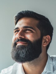 Obraz premium Growing Beard, Smiling Man