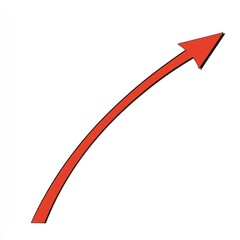 A bold red arrow curves upward, representing direction, advancement, and optimism in various situations