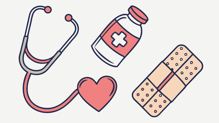 Flat medical icons pack for healthcare and pharmacy needs