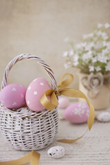 Easter decoration with colorful eggs