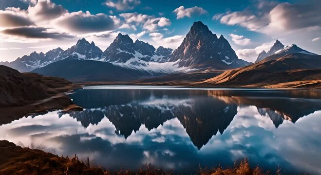 Landscape of lack and mountain 4K