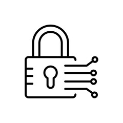 Cybersecurity padlock icon representing data security, encryption, online protection, privacy, access control, and digital safety.