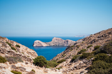 view of the coast of the region sea, Syros