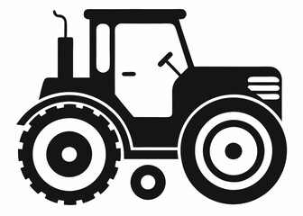 Tractor silhouette vector, old tractor vector silhouette illustration  