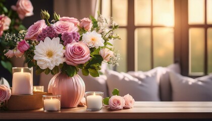 bouquet of flowers in vase