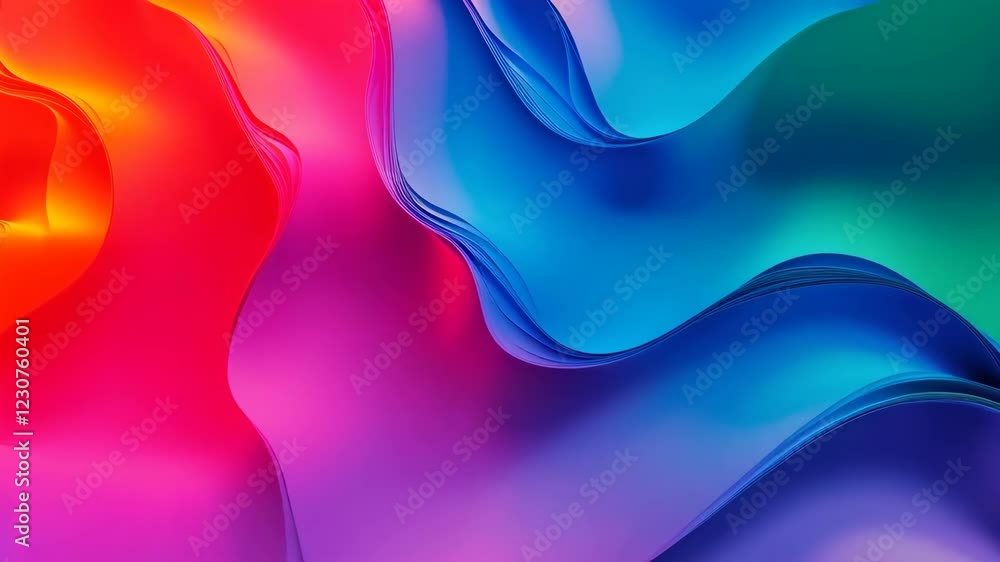 Aufkleber mesmerizing flow of vibrant colorful waves in abstract motion