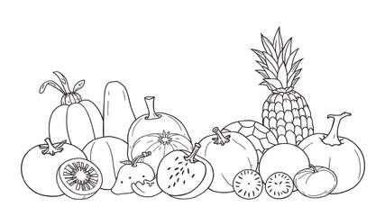 Organic Food Illustrations - Fresh Produce, Healthy Fruits