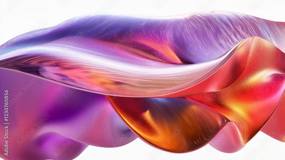 Poster vibrant abstract waves flowing with dynamic colorful motion