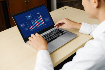 Business data dashboard provide business intelligence analytic for marketing strategy planning...