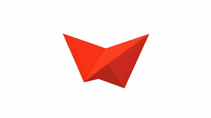 Naklejka premium Red origami bird design on white background, suitable for branding or website icon