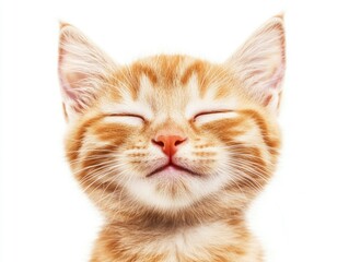 Obraz premium Contented Kitten with Relaxed Facial Expression