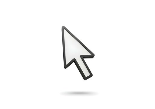 3d floating mouse curser icon isolated on white background create with ai 