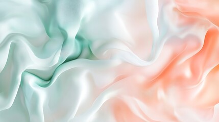 Obraz premium Flowing fabric in green and orange abstract backgrounds