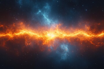 Fototapeta premium Cosmic explosion showcasing stellar nebula outer space digital vibrant colors wide perspective