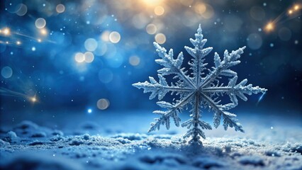 Fototapeta premium Delicate snowflake gently falling on a frosty winter night, cold, frost, cold, frost, isolated