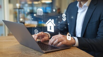 Fototapeta premium Secure Online Real Estate Transactions: Protecting Your Investment Digitally