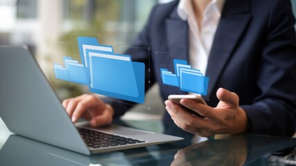 Fototapeta premium Digital File Management: Streamlining Workflow with Modern Technology