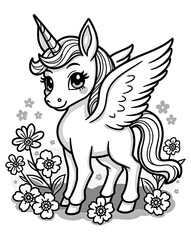  Magical Baby Unicorn Among Garden Flowers