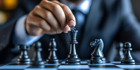 Corporate Executive Reviewing Business Strategy in Office