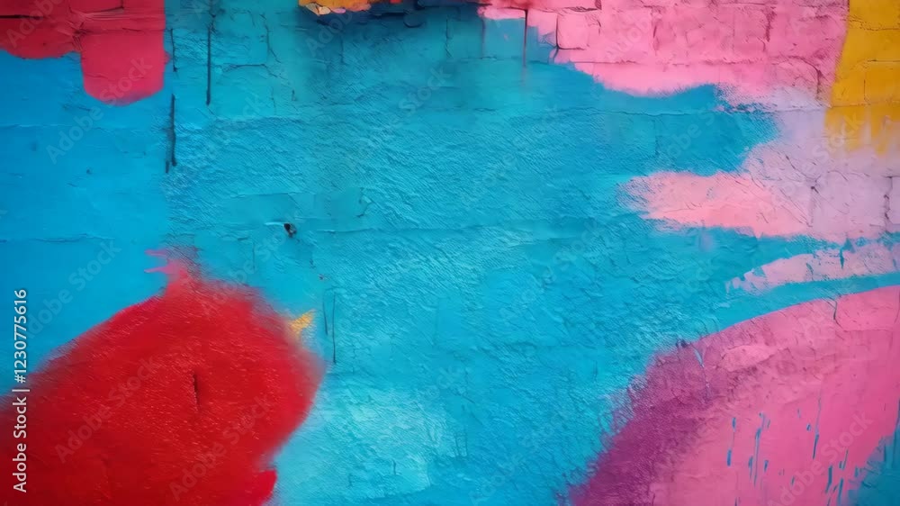 Aufkleber vibrant graffiti wall transitions with dynamic colors and abstract patterns