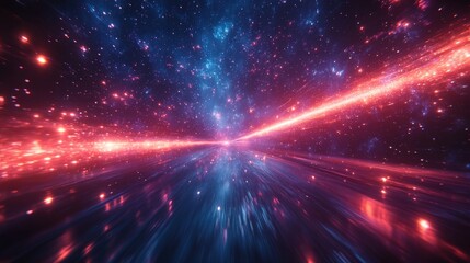 Cosmic journey through space nebula digital abstract vibrant colors futuristic perspective