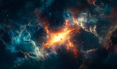 Fototapeta premium Massive Meteor Lighting Up the Dark Universe, Creating a Breathtaking Celestial Phenomenon