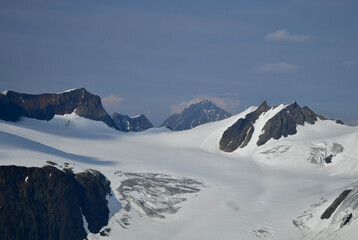 snow covered mountains in winter