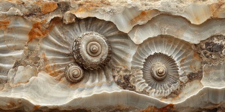 Exploring fossilized shells nature's geological wonders mineral formations close-up view