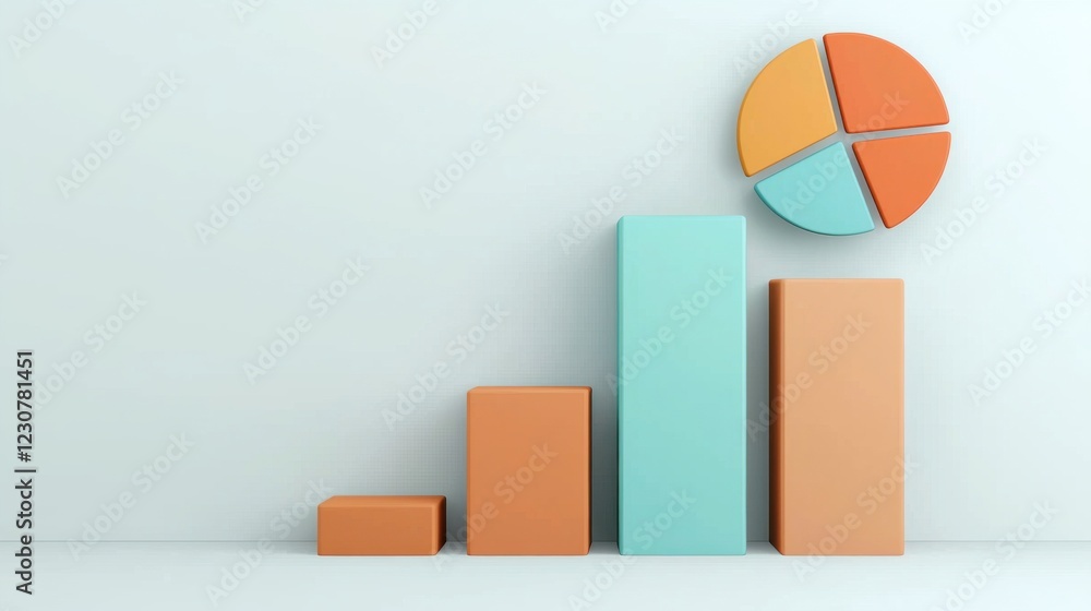 Aufkleber colorful bar graph charting business growth and analytics data visualization